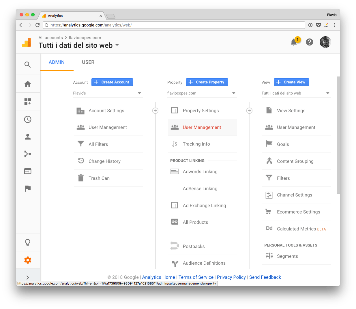 Google Analytics Settings