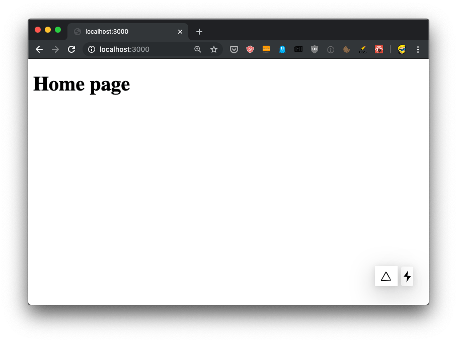 The first Next app screen