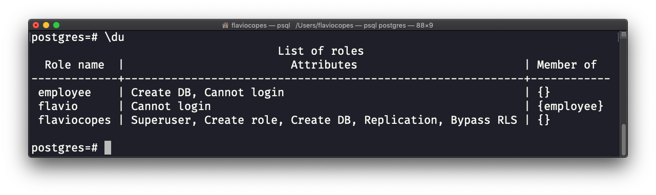 List all users in PostgreSQL