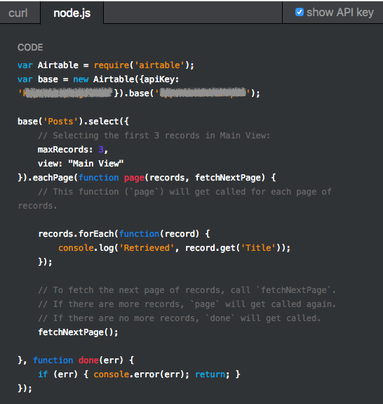 Examples using Node.js
