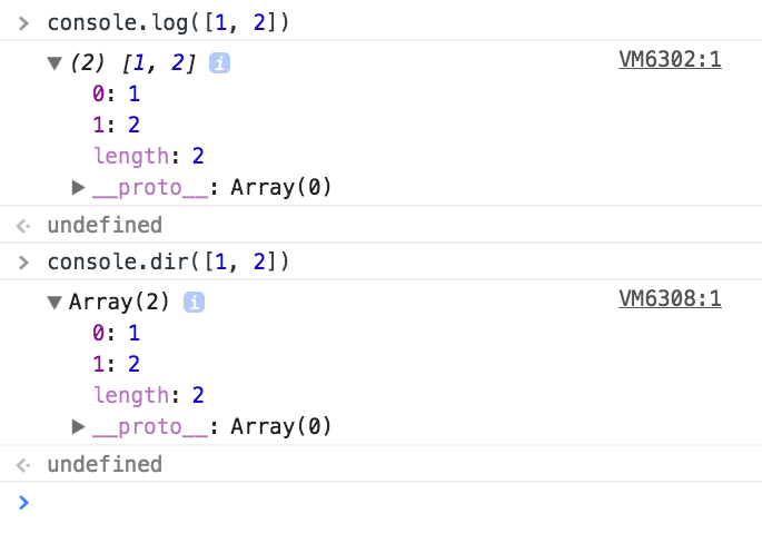 Console logging with dir