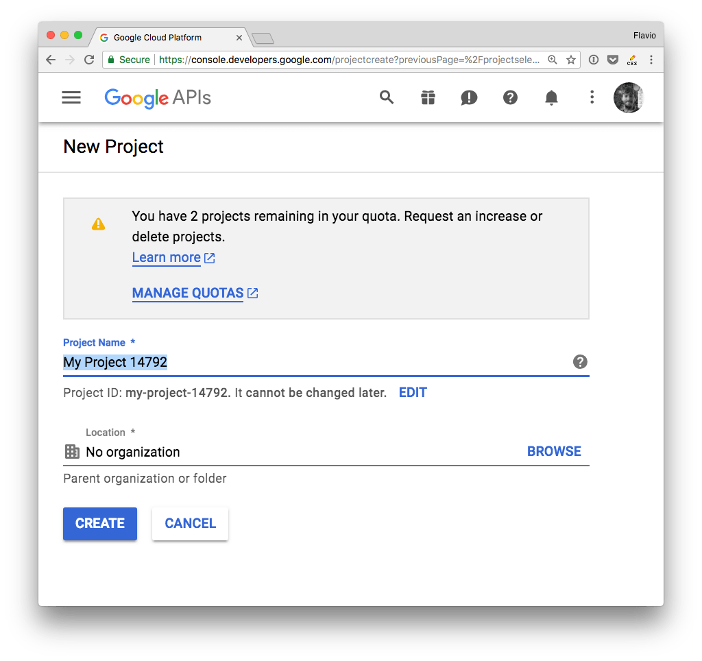 Create a new API project