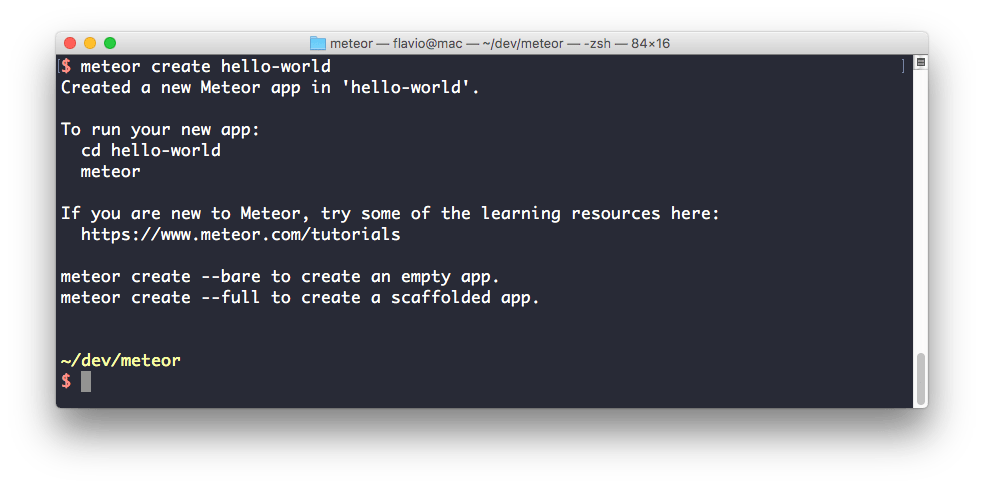 Create a Meteor app