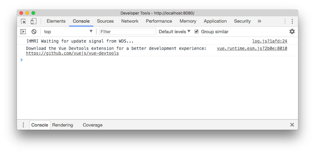 Hint to install the Vue devtools