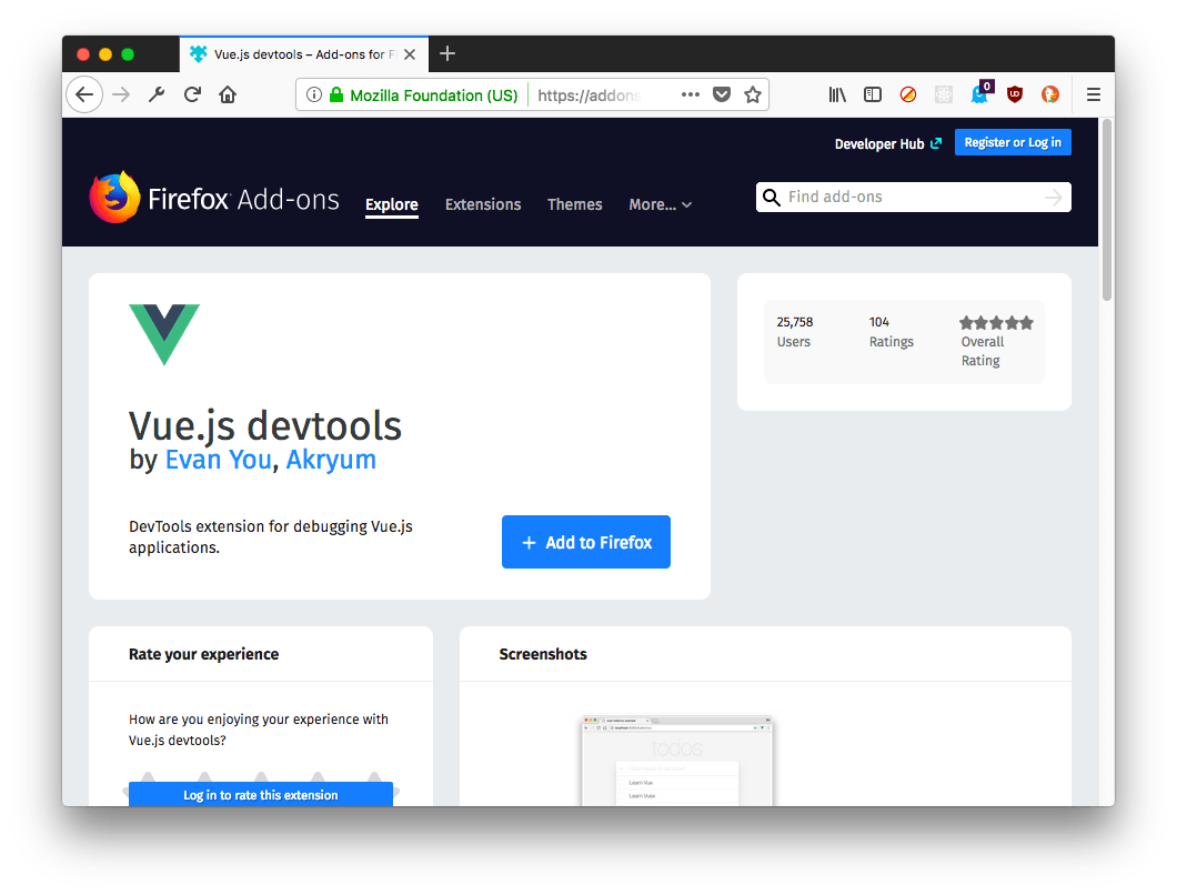 Firefox addons store