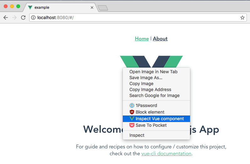 Inspect vue component