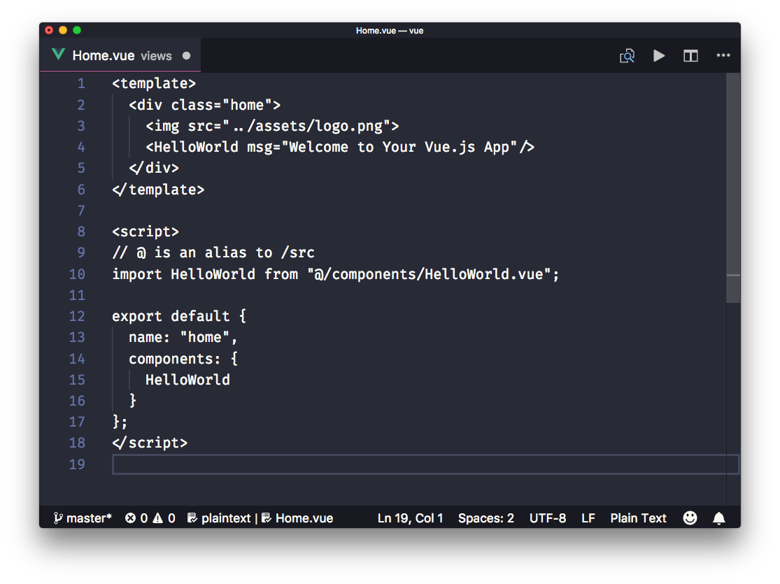 Vue file without Vetur
